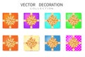 Set of 8 colorful gift boxes, decorative gifts. The view from the top. Isolated on a white background. Realistic 3d style. Vector Royalty Free Stock Photo